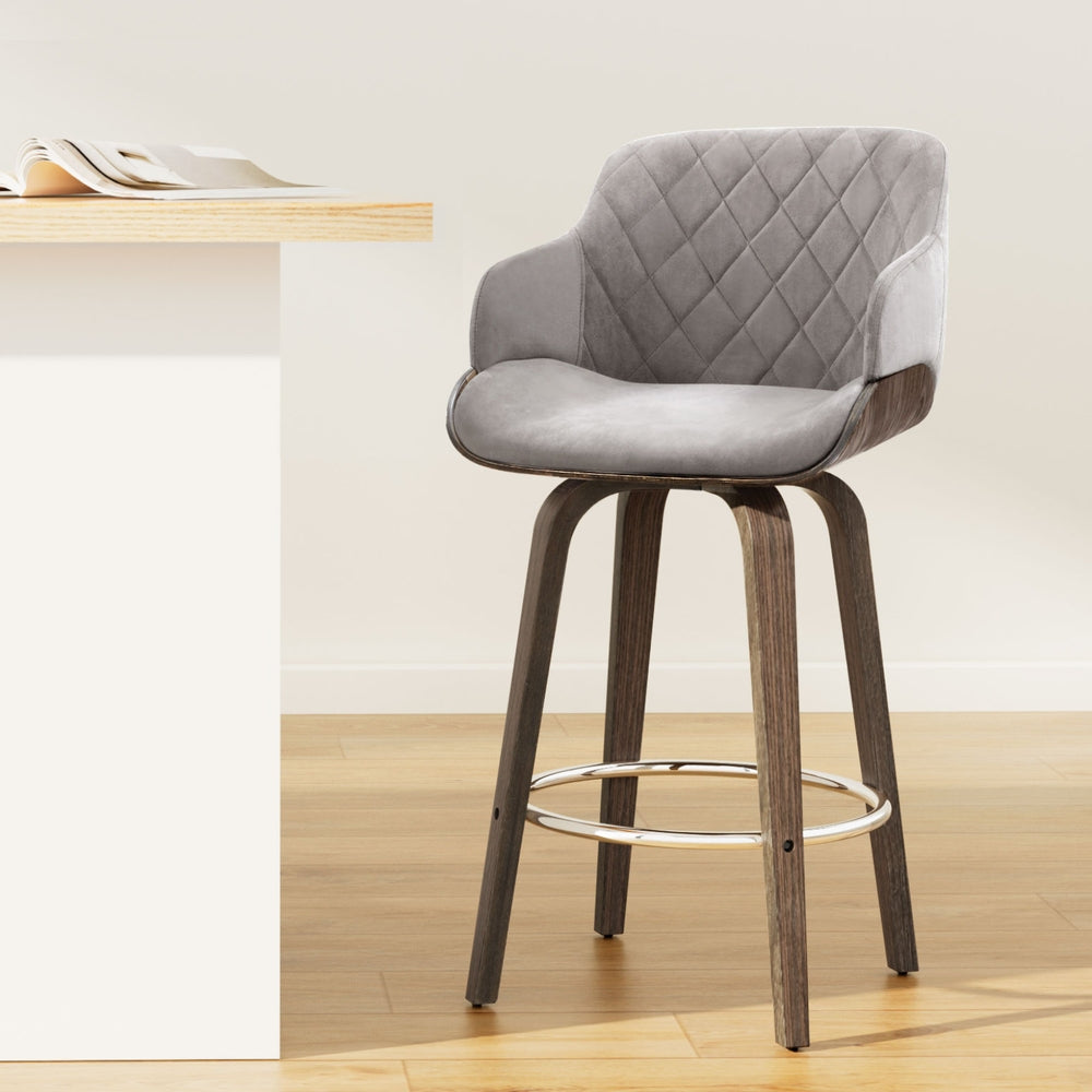 Artiss Velvet Padded Swivel Bar Stool