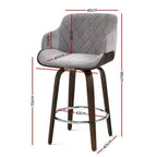 Artiss Velvet Padded Swivel Bar Stool