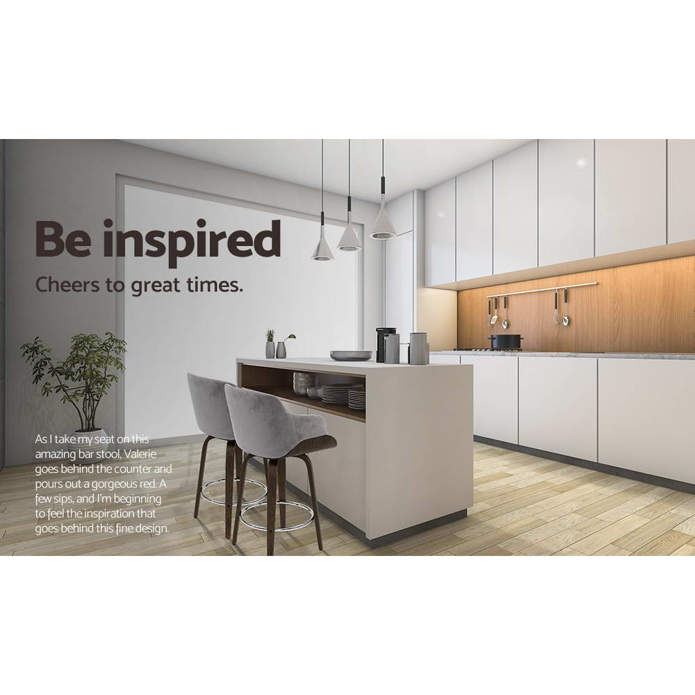 Artiss Velvet Padded Swivel Bar Stool