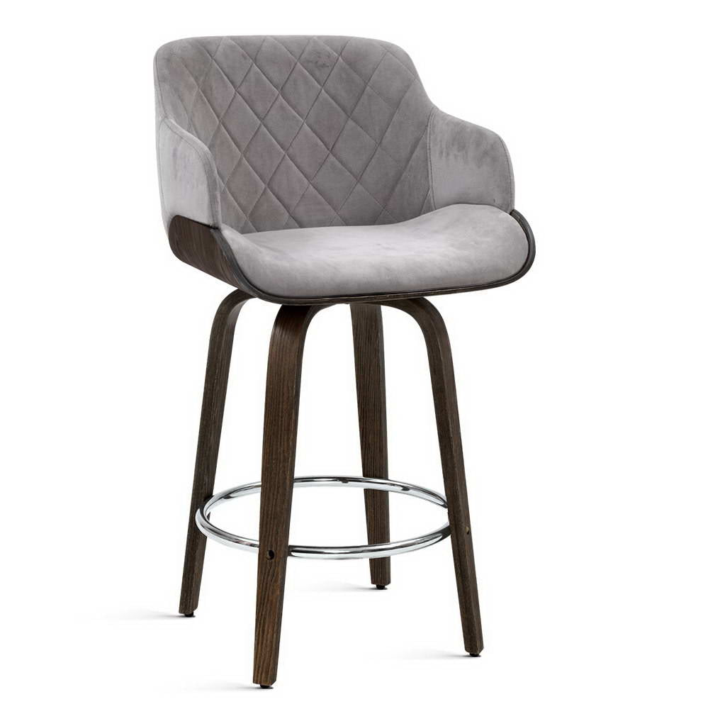 Artiss Velvet Padded Swivel Bar Stool