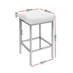 Artiss White Leather Padded Bar Stools