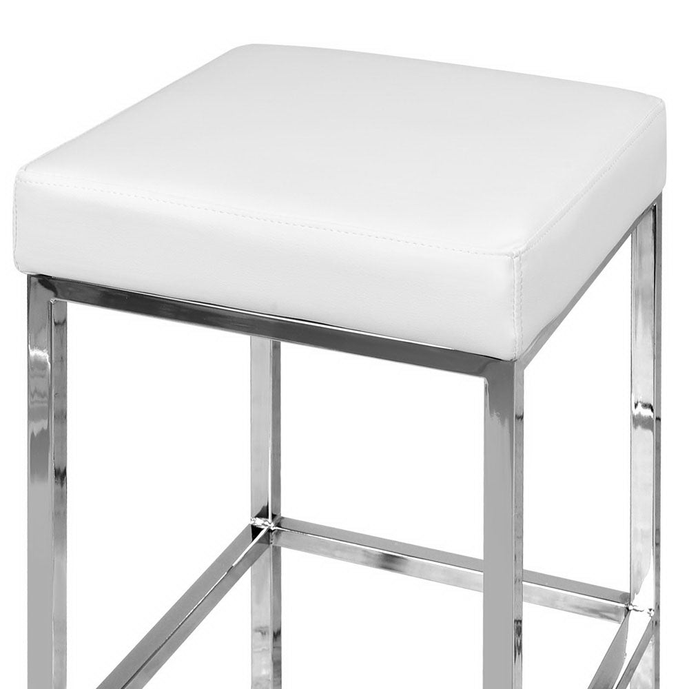 Artiss White Leather Padded Bar Stools