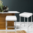 Artiss White Leather Padded Bar Stools