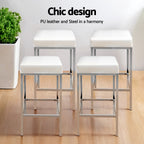 Artiss Set of 4 Leather Padded Bar Stools