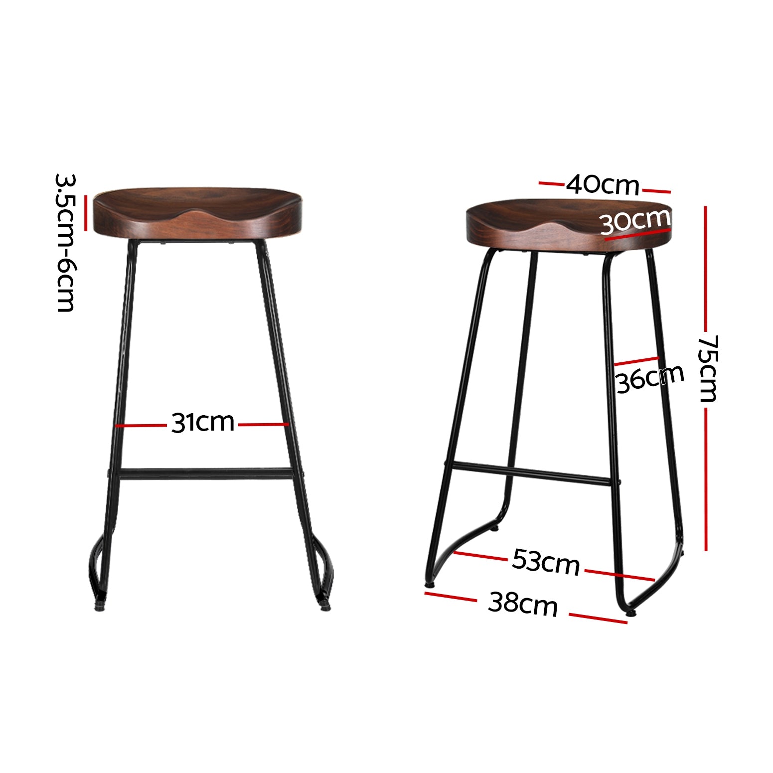Artiss Vintage Black Tractor Seat Bar Stools