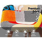 Retro Fabric Dining Chairs Set of 4