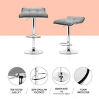 Artiss 4x Linen Padded Gas Lift Bar Stools