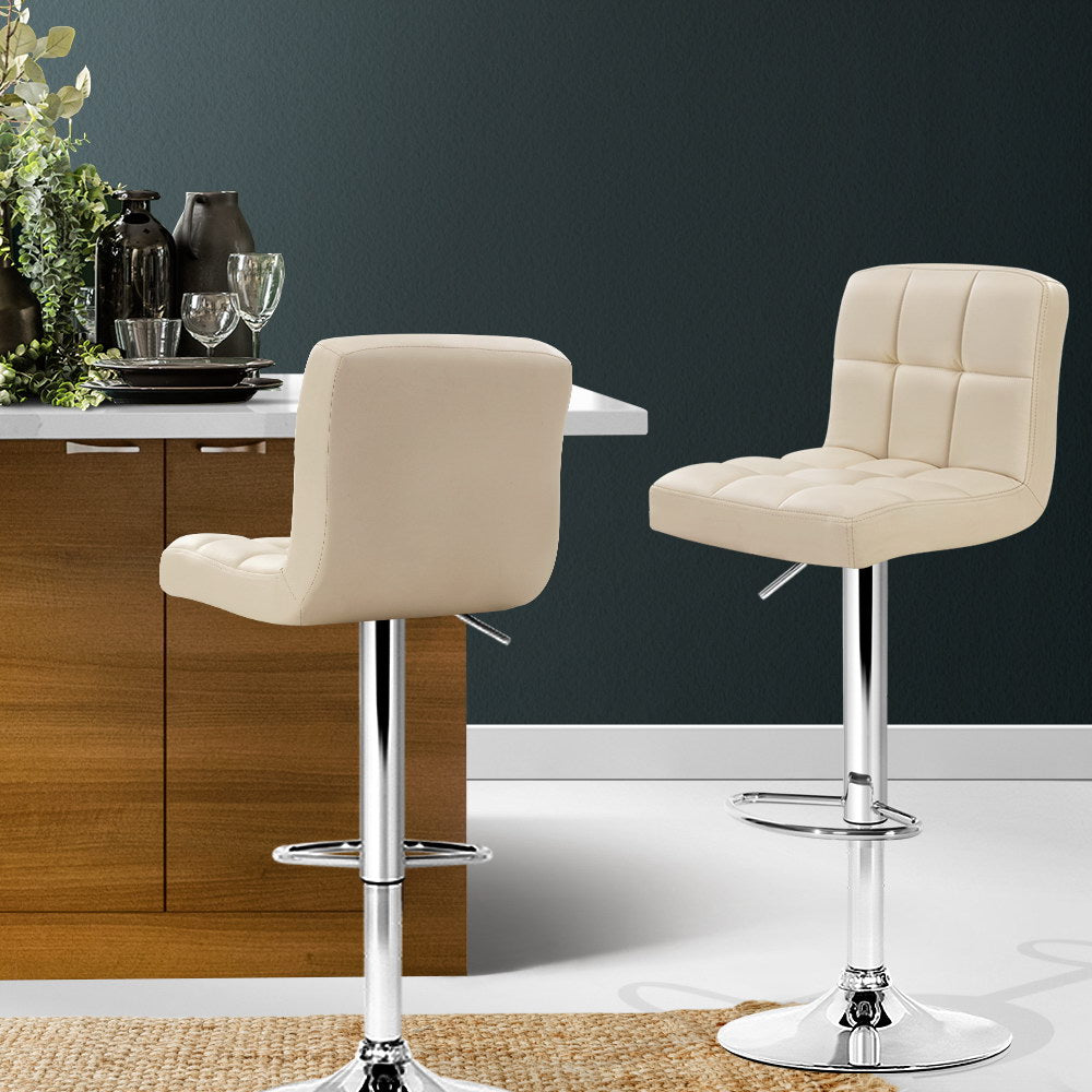 Artiss Noel Leather Gas Lift Bar Stools