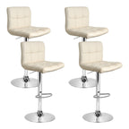 Artiss Beige Leather Gas Lift Bar Stools