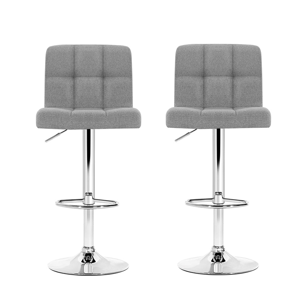 Artiss Grey Gas Lift Bar Stools (2x)