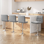Artiss Grey Fabric Gas Lift Bar Stools