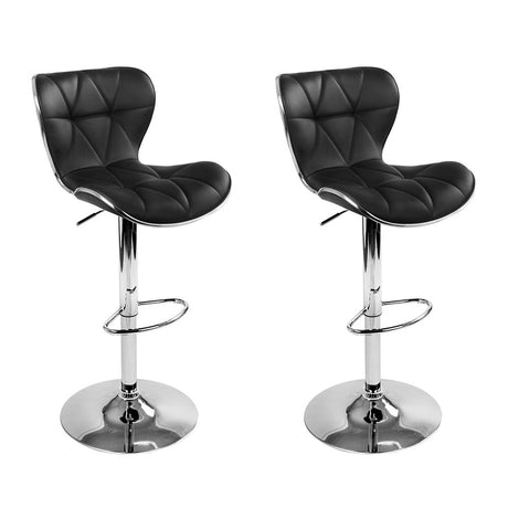 Contemporary Adjustable PU Leather Bar Stools