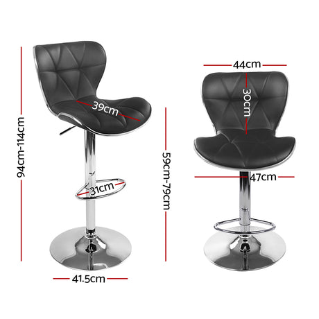 Contemporary Adjustable PU Leather Bar Stools