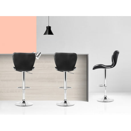 Contemporary Adjustable PU Leather Bar Stools
