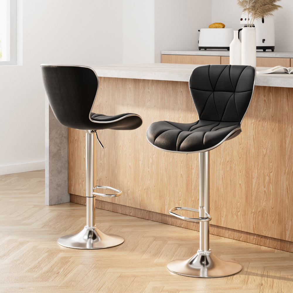 Contemporary Adjustable PU Leather Bar Stools