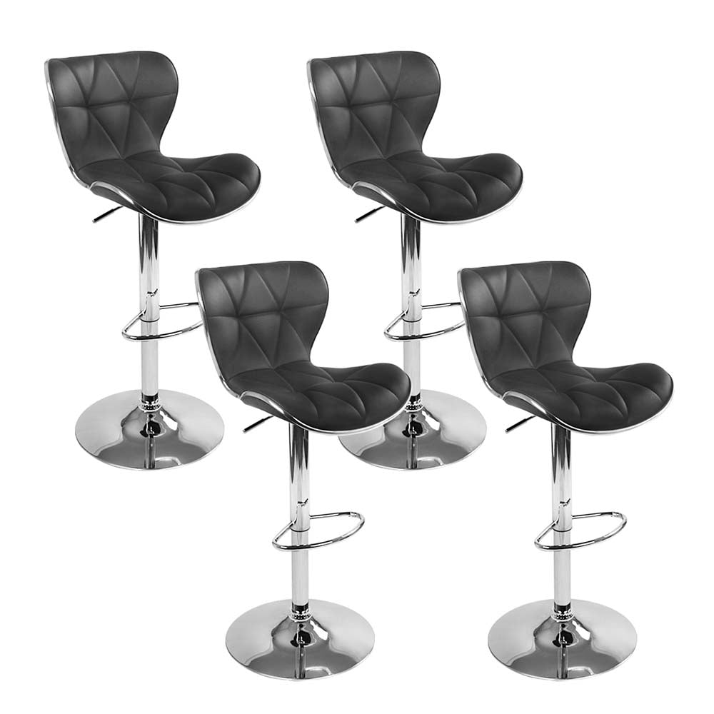Artiss Black Leather Gas Lift Bar Stools