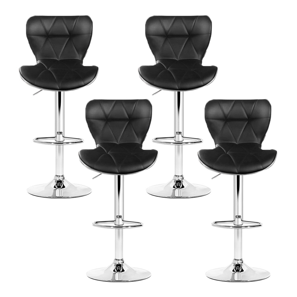 Artiss Black Leather Gas Lift Bar Stools