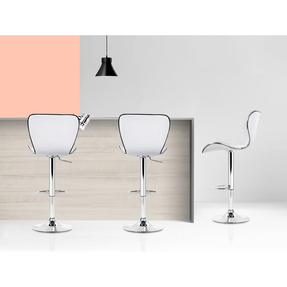 Contemporary Adjustable PU Leather Bar Stools
