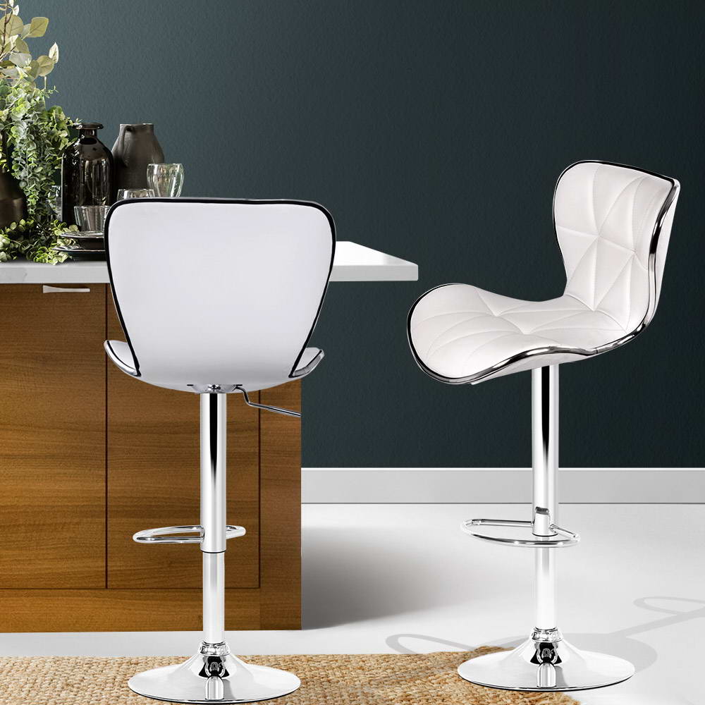Contemporary Adjustable PU Leather Bar Stools