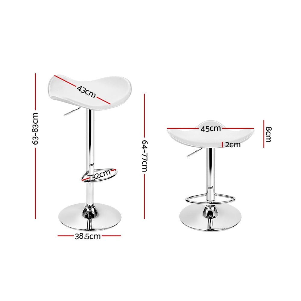 Artiss Premium White Leather Bar Stools