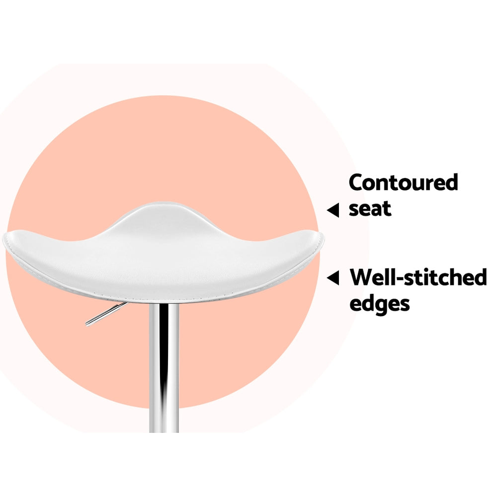 Artiss Premium White Leather Bar Stools