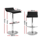 Artiss Adjustable Black Bar Stools Set of 4