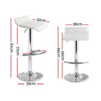 Artiss White Adjustable Gas Lift Bar Stools