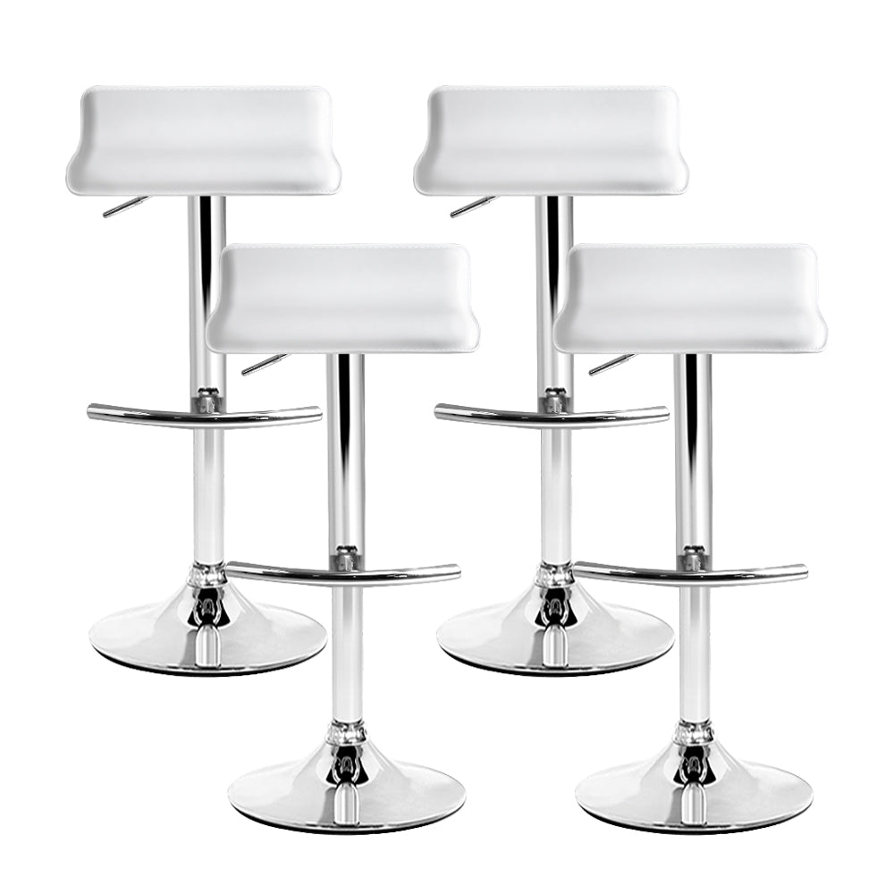 Artiss White Adjustable Gas Lift Bar Stools