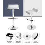 Artiss White Adjustable Gas Lift Bar Stools