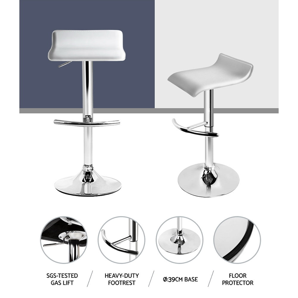 Artiss White Adjustable Gas Lift Bar Stools