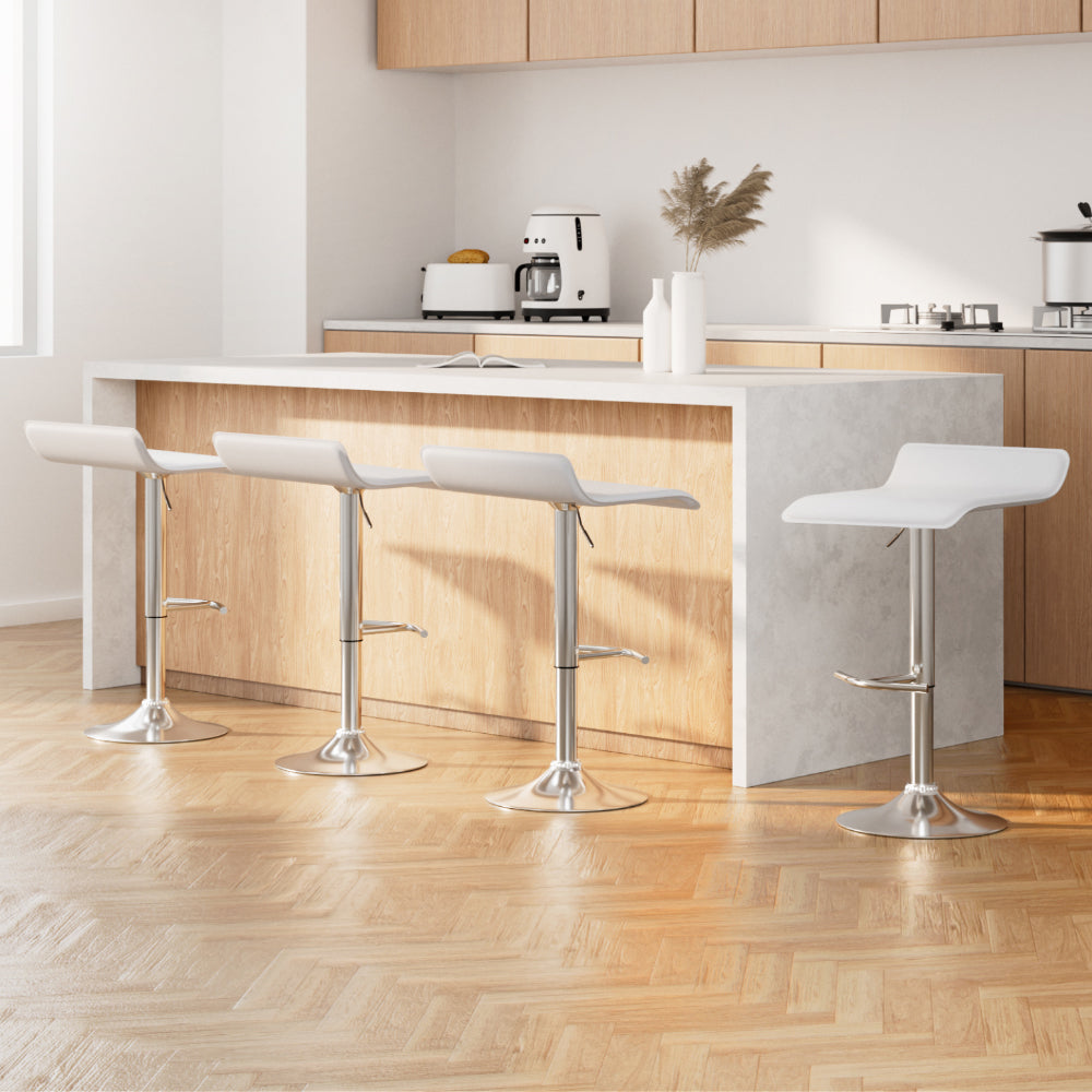 Artiss White Adjustable Gas Lift Bar Stools