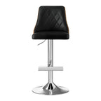 Artiss Adjustable Black Leather Bar Stool Set