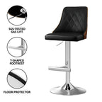 Artiss Adjustable Black Leather Bar Stool Set