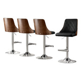 Artiss Black Leather Swivel Bar Stools (Set of 4)