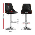 Artiss Black Leather Swivel Bar Stools (Set of 4)
