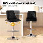 Artiss Black Leather Swivel Bar Stools (Set of 4)