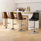 Artiss Black Leather Swivel Bar Stools (Set of 4)