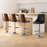 Artiss Black Leather Swivel Bar Stools (Set of 4)