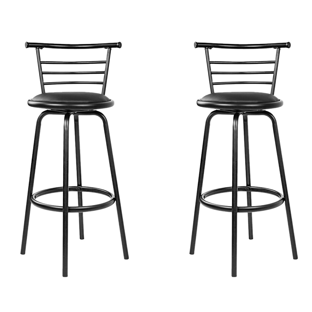 Artiss Swivel Leather Bar Stools - Set of 2