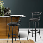 Artiss Swivel Leather Bar Stools - Set of 2