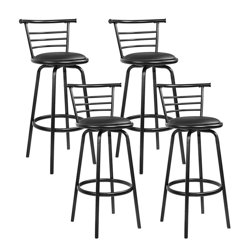 Artiss 4x Swivel Bar Stools in Black
