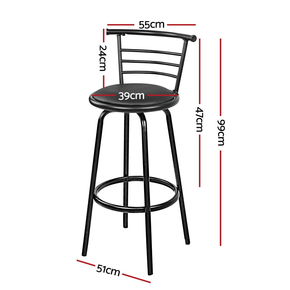 Artiss 4x Swivel Bar Stools in Black