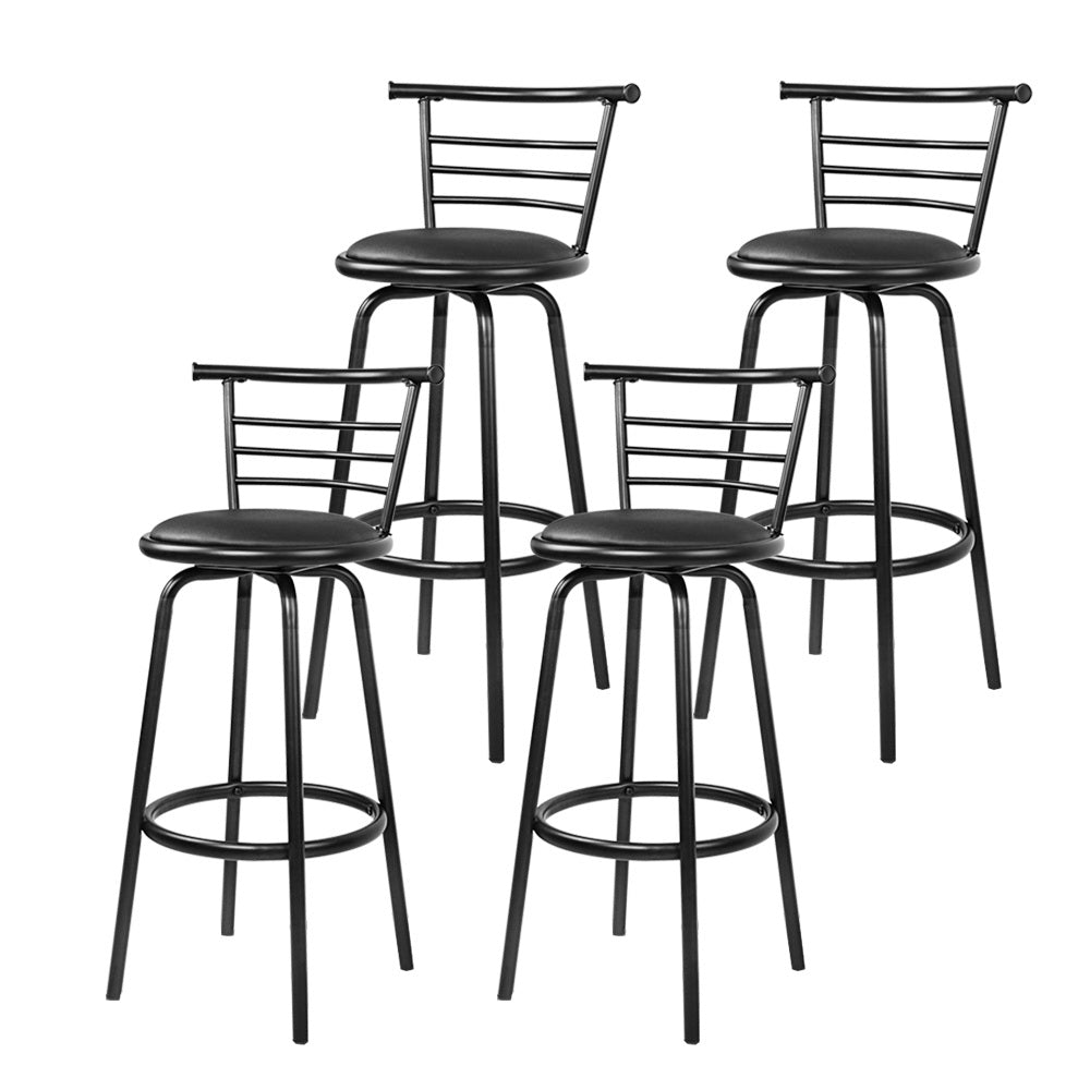 Artiss 4x Swivel Bar Stools in Black