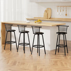 Artiss 4x Swivel Bar Stools in Black