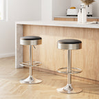 Artiss Set of 2 Black Chrome Bar Stools