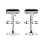 Artiss Set of 2 Black Chrome Bar Stools