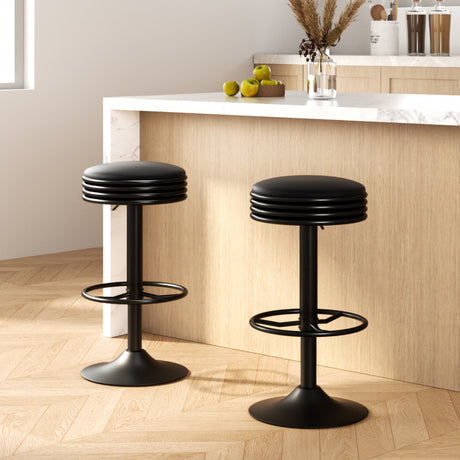 Artiss Black Leather Padded Bar Stools