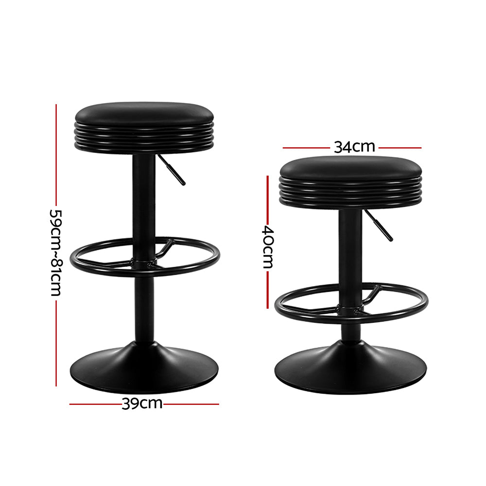 Artiss Black Leather Padded Bar Stools