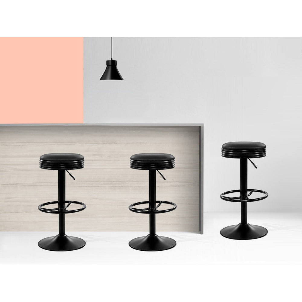 Artiss Black Leather Padded Bar Stools