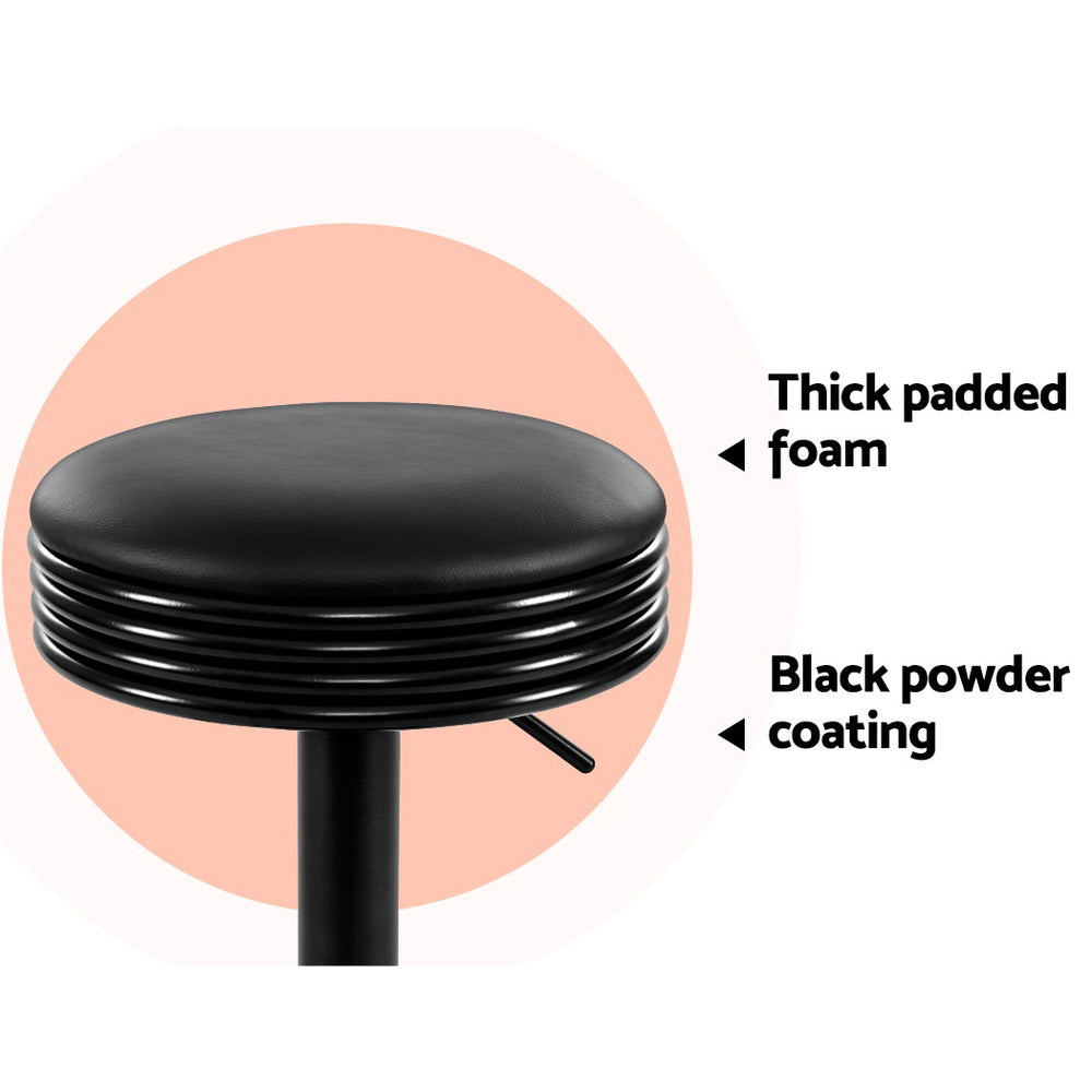 Artiss Black Leather Padded Bar Stools